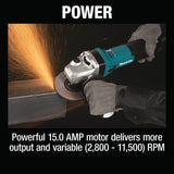 Makita GA4590 4-1/2" SJS II High-Power Angle Grinder - 8