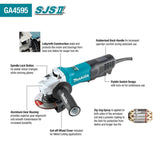 Makita GA4595 4-1/2" SJS II High-Power Angle Grinder, Paddle Switch - 2