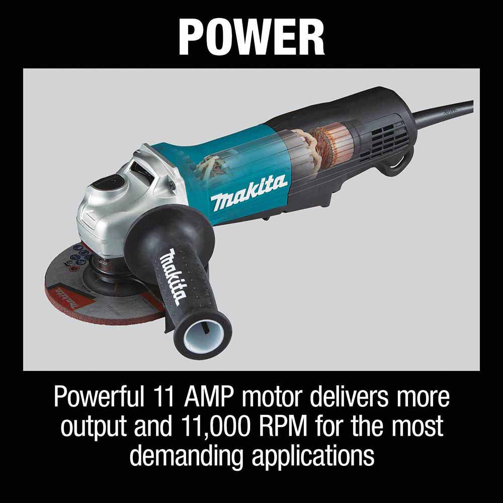 Makita GA5053R 4-1/2" / 5" Paddle Switch Angle Grinder w/Non-Removable Guard - 9