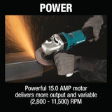 Makita GA5091 5" SJS II High-Power Angle Grinder w/ Brake - 9