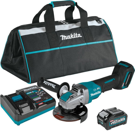 Makita GAG13M1 40V max XGT Brushless Cordless 4-1/2" / 5" X-LOCK Paddle Switch Angle Grinder Kit, with Electric Brake (4.0Ah)