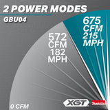 Makita GBU04Z 40V Max XGT Brushless Backpack Blower Tool Only - 4