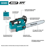 Makita GCU03M1 40V max XGT Brushless Cordless 16" Top Handle Chain Saw Kit (4.0Ah) - 2