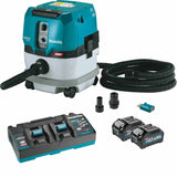 Makita GCV02PMU 40V max XGT Brushless Cordless 2.1 Gallon HEPA Filter Dry Dust Extractor Kit, AWS (4.0Ah)