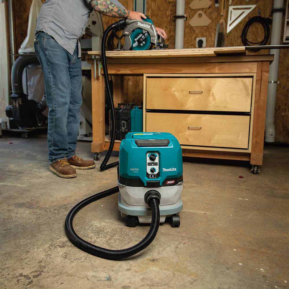 Makita GCV02ZU 40V max XGT Brushless Cordless 2.1 Gallon HEPA Filter Dry Dust Extractor, AWS, Tool Only - 9