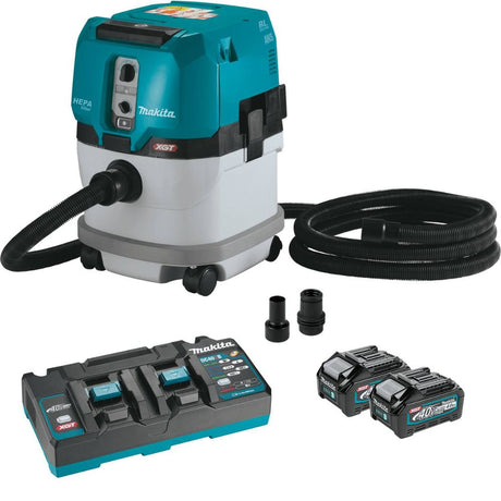 Makita GCV04PMX 40V max XGT Brushless Cordless 4 Gallon HEPA Filter Dry Dust Extractor Kit, AWS Capable (4.0Ah)