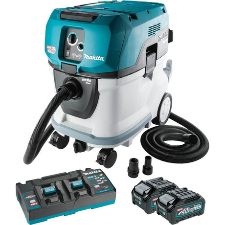 Makita GCV07PMU 80V max (40V max X2) XGT 10Gal HEPA Vacuum Kit Wet & Dry w/ AWS, (4.0Ah)