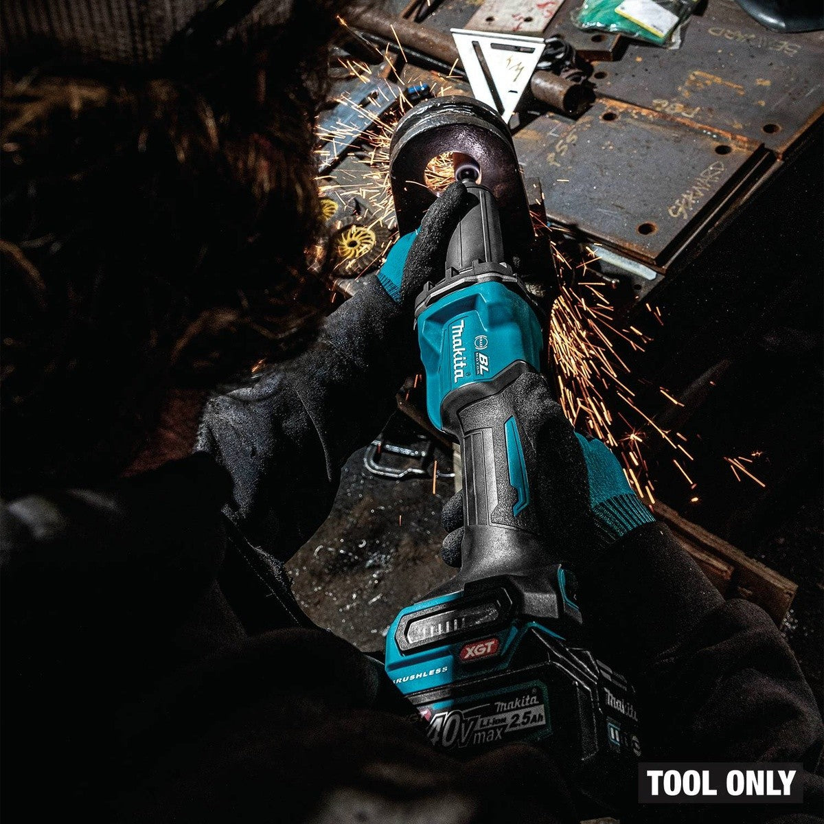 Makita GDG02Z 40V max XGT Cordless 1/4" Paddle Switch Die Grinder Variable Speed with Electric Brake Tool Only - 12