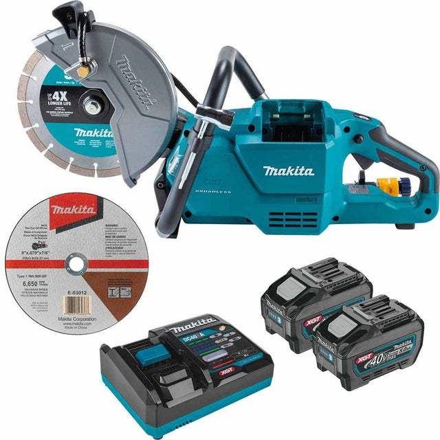 Makita GEC03T 40V max XGT Brushless Cordless 9" Power Cutter Kit, with AFT, Electric Brake (5.0 Ah)