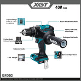 Makita GFD03Z 40V max XGT Brushless Cordless 3-Speed 1/2" Driver-Drill Tool Only - 2