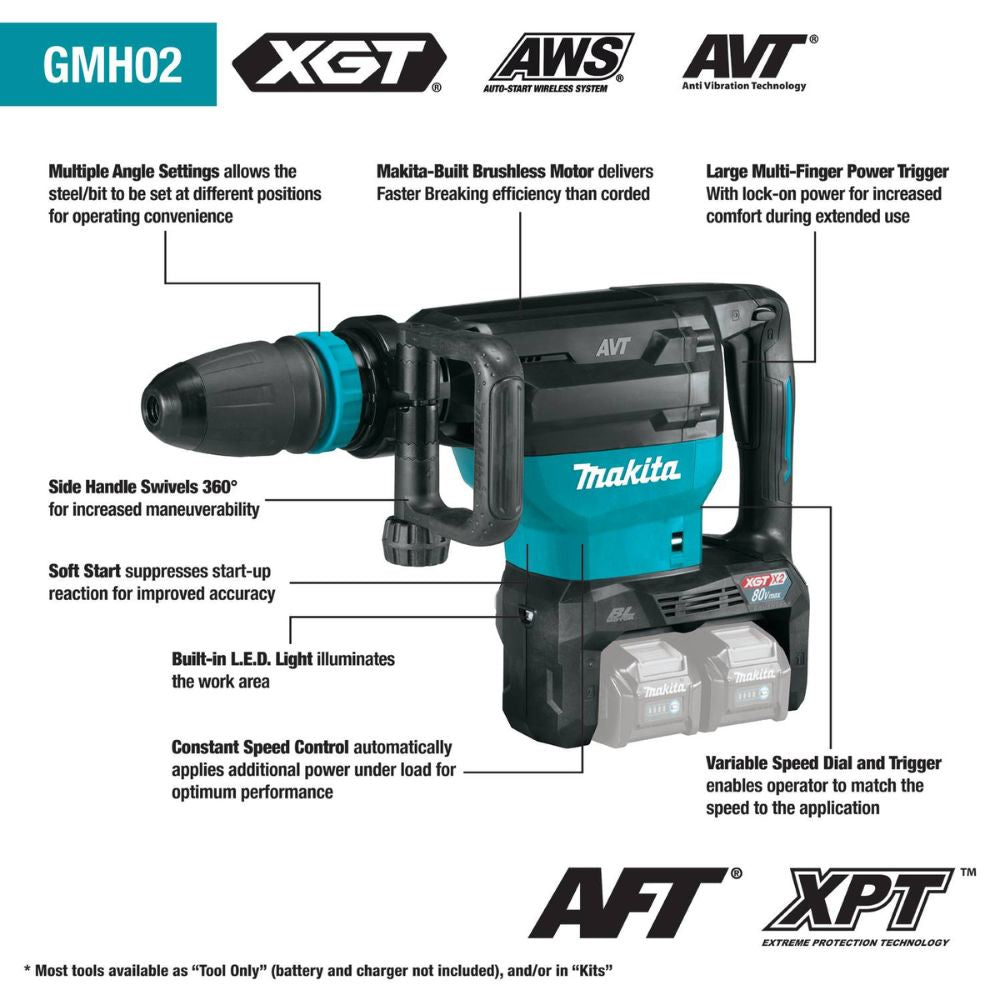 Makita GMH02PM 80V max (40V max X2) XGT 28 lb. AVT® Demolition Hammer Kit - 2