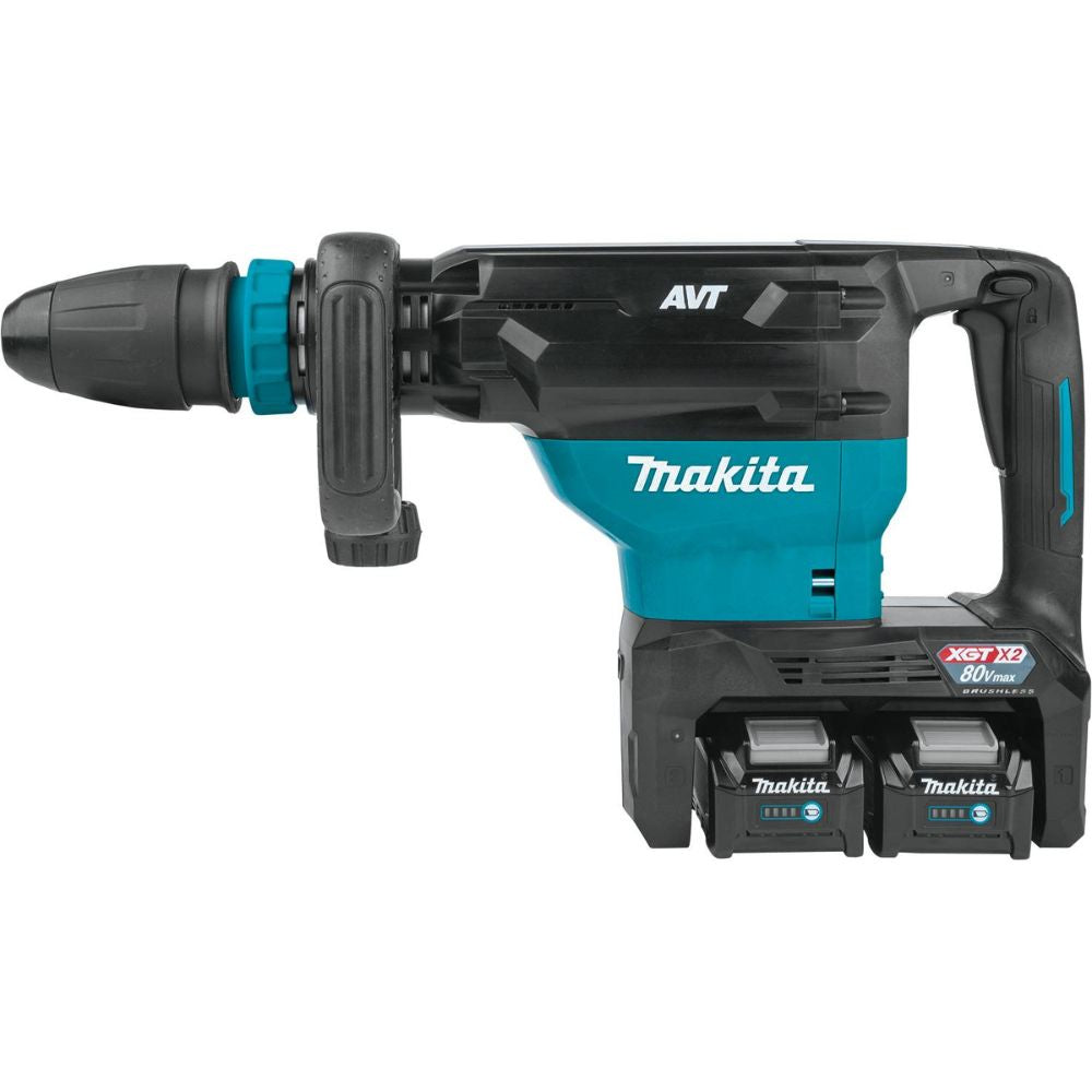 Makita GMH02PM 80V max (40V max X2) XGT Brushless 28 lb. AVT Demolition Hammer Kit, accepts SDS-MAX bits, dual port charger, AWS Capable, case (4.0Ah) - 7