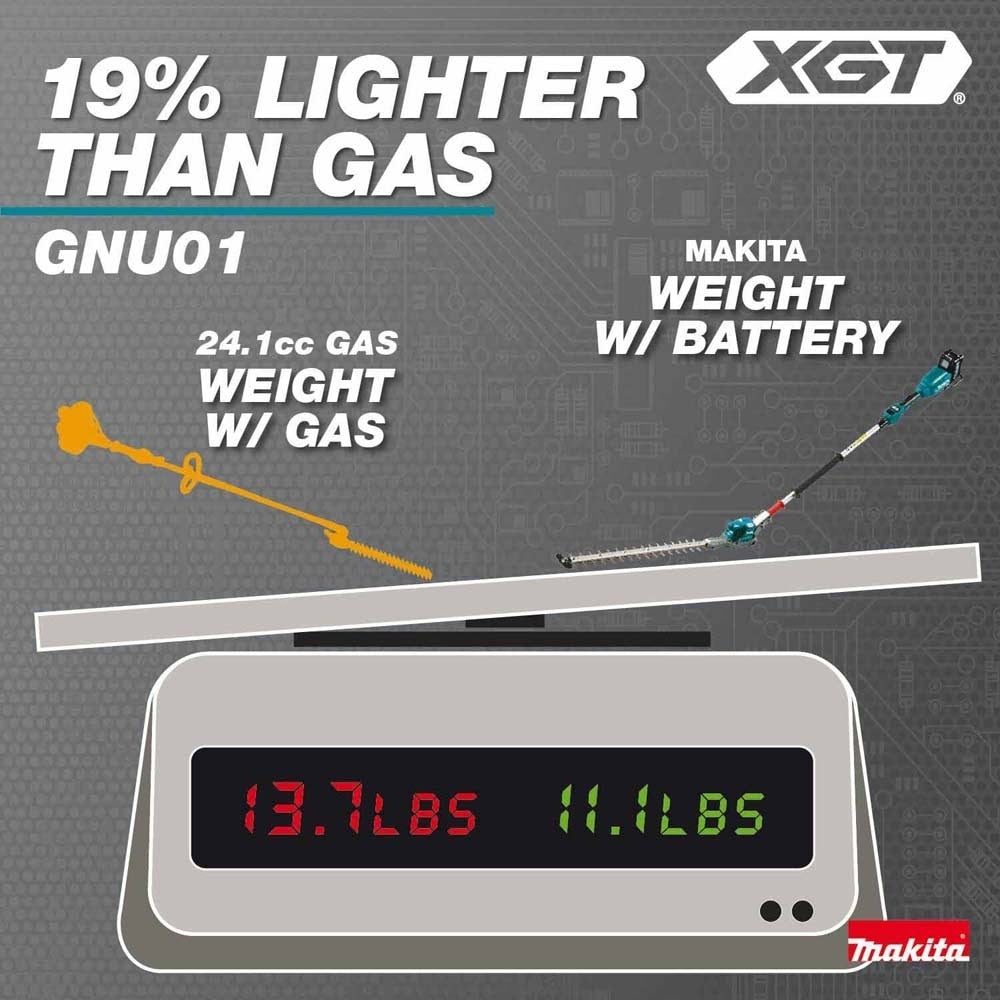 Makita GNU01M1 40V max XGT Brushless Cordless 24" Articulating Pole Hedge Trimmer Kit (4.0Ah) - 18