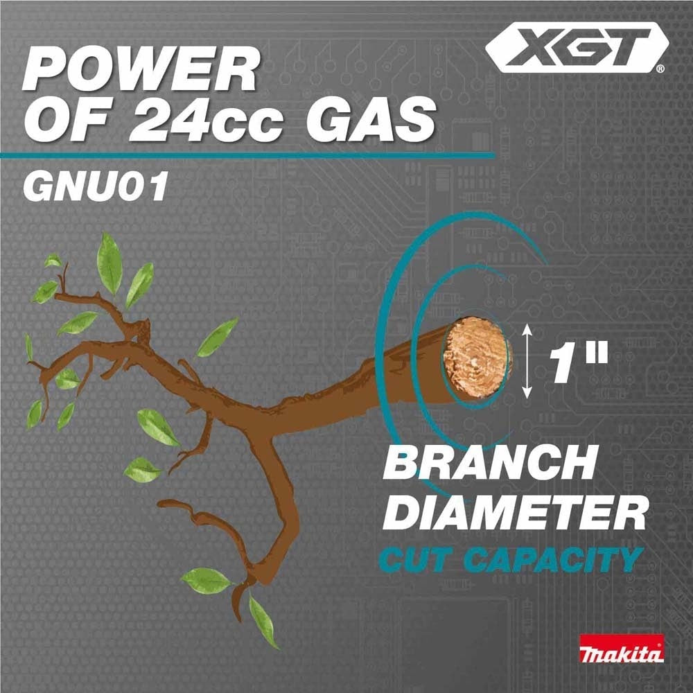 Makita GNU01M1 40V max XGT Brushless Cordless 24" Articulating Pole Hedge Trimmer Kit (4.0Ah) - 21
