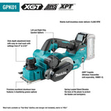 Makita GPK01Z 40V max XGT Brushless Cordless 3-1/4" Planer, AWS Capable, Tool Only - 2