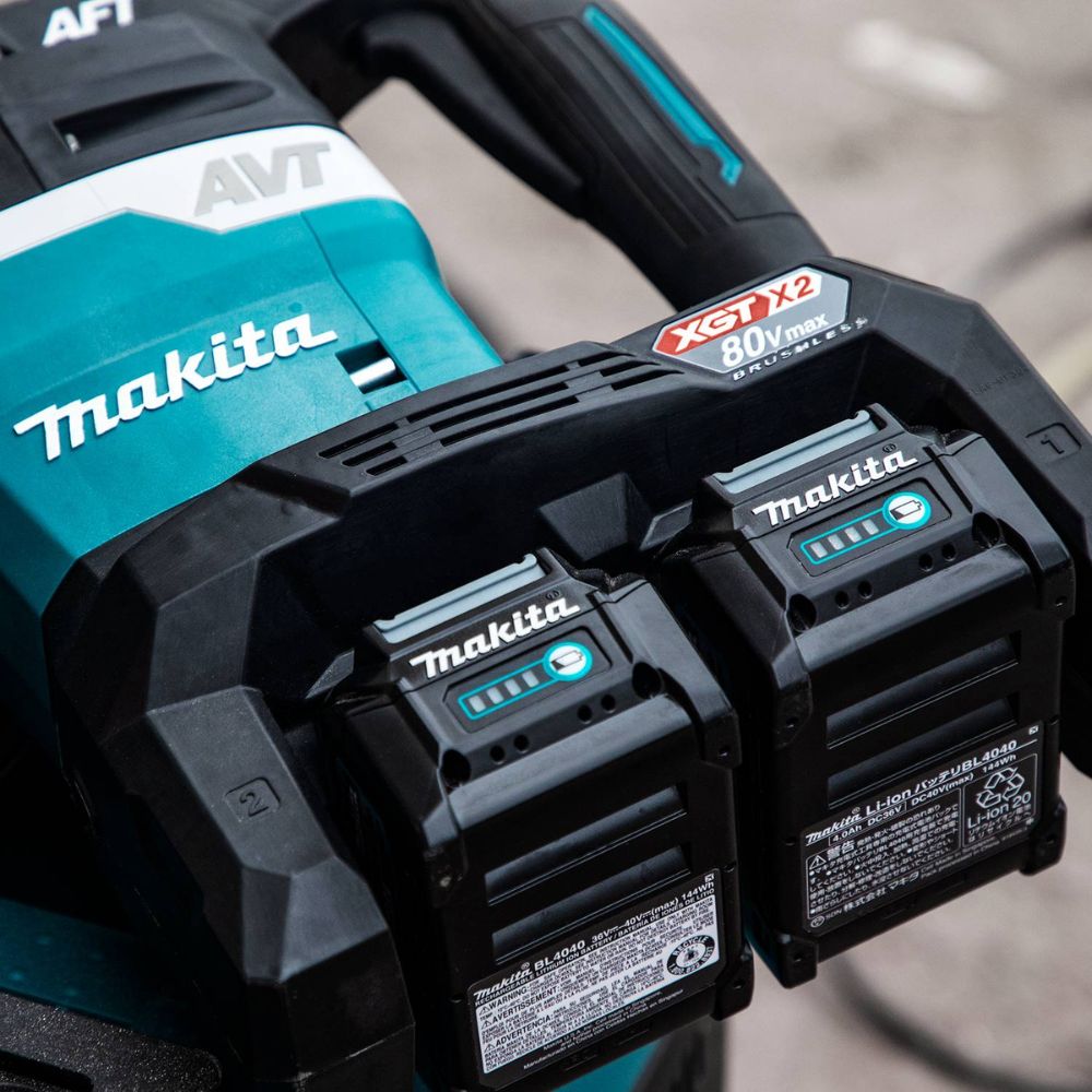 Makita GRH06PM 80V max (40V max X2) XGT Brushless 2" AVT Rotary Hammer Kit, accepts SDS-MAX bits, AFT, dual port charge, AWS Capable, case (4.0Ah) - 25