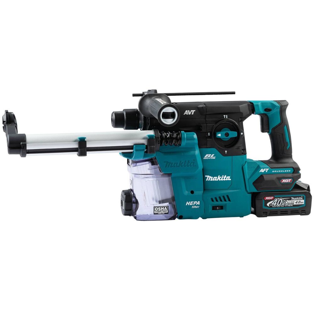 Makita GRH08M1W 40V max XGT Brushless Cordless 1-3/16" AVT Rotary Hammer Kit w/Dust Extractor, accepts SDS-PLUS bits, AFT, AWS Capable (4.0Ah) - 3