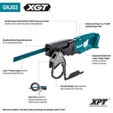 Makita GRJ03Z 40V Max XGT Brushless Cordless Recipro Pipe Saw with Chain Vise 8-5/8 in Pipe Capacity Tool Only - 2