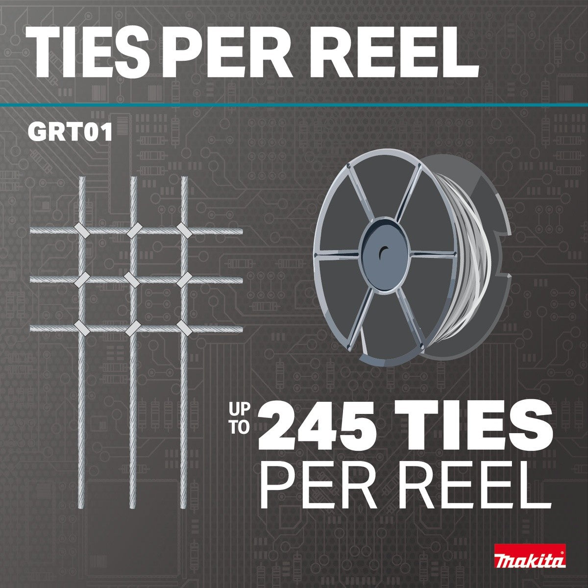 Makita GRT01D 40V max XGT Brushless 16 Gauge Rebar Tying Tool Kit (2) 2.5Ah Batteries - 9