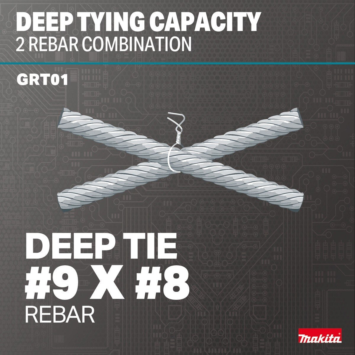 Makita GRT01Z 40V max XGT Brushless 16 Gauge Rebar Tying Tool for Rebar Ties (Tool Only) - 6