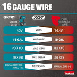 Makita GRT01Z 40V max XGT Brushless 16 Gauge Rebar Tying Tool for Rebar Ties (Tool Only) - 8