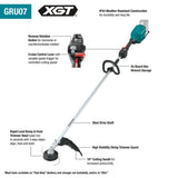 Makita GRU07T 40V Max XGT 18 inch Dual Rotation High Torque Brushless Cordless String Trimmer Kit (2 5.0Ah Batteries, Charger, Shoulder Strap) - 2