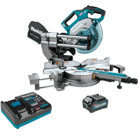 Makita GSL02M1 40V max XGT Brushless Cordless 8-1/2" Dual-Bevel Sliding Compound Miter Saw Kit, AWS Capable, with one battery (4.0Ah)