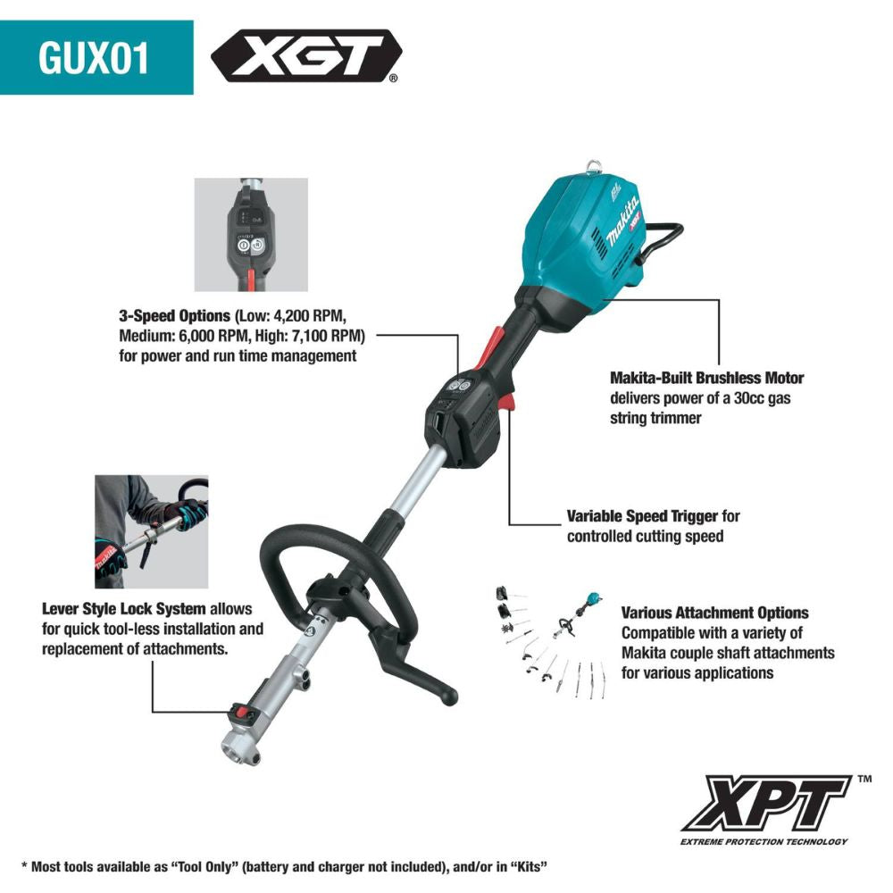 Makita GUX01Z 40V max XGT Brushless Cordless Couple Shaft Power Head (Tool Only) - 2