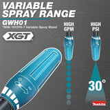 Makita GWH01Z 40V max XGT Brushless Cordless 1300 PSI 1.5 GPM Pressure Washer, Tool Only - 17