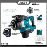 Makita GWT09Z 40V Max XGT Brushless Cordless 1" Square Drive D-Handle Short Anvil Impact Wrench Tool Only - 2