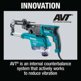 Makita HR2653 1" SDS-PLUS AVT Rotary Hammer, HEPA Dust Extractor (Pistol Grip) - 16