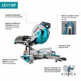 Makita LS1110F 10 in. Sliding Compound Miter Saw with LED Cut Line, 13A Motor, 4,500 RPM (Tool Only) - 2
