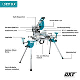 Makita LS1219LX 12" Dual-Bevel Sliding Compound Miter Saw, laser, stand - 2