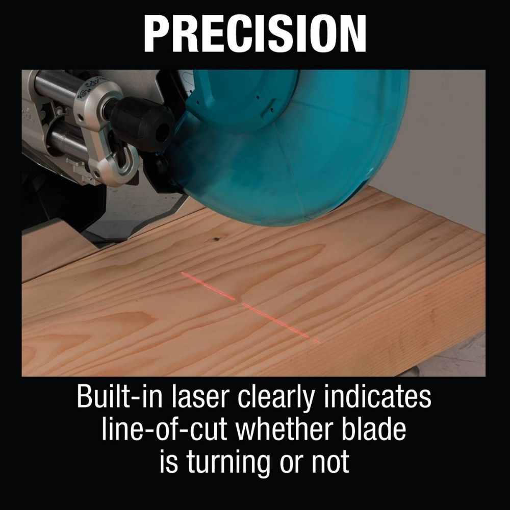 Makita LS1219LX 12" Dual-Bevel Sliding Compound Miter Saw, laser, stand - 42