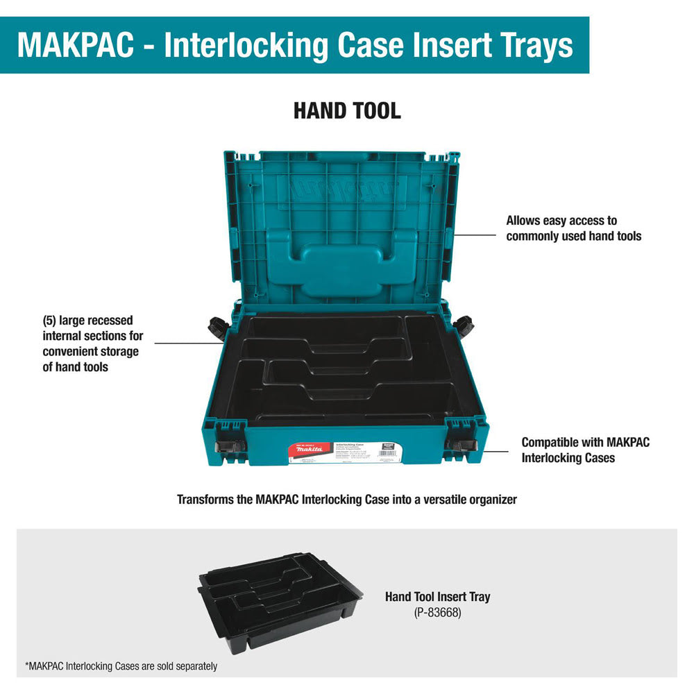 Makita P-83668 MAKPAC Interlocking Case Hand Tool Insert Tray - 2