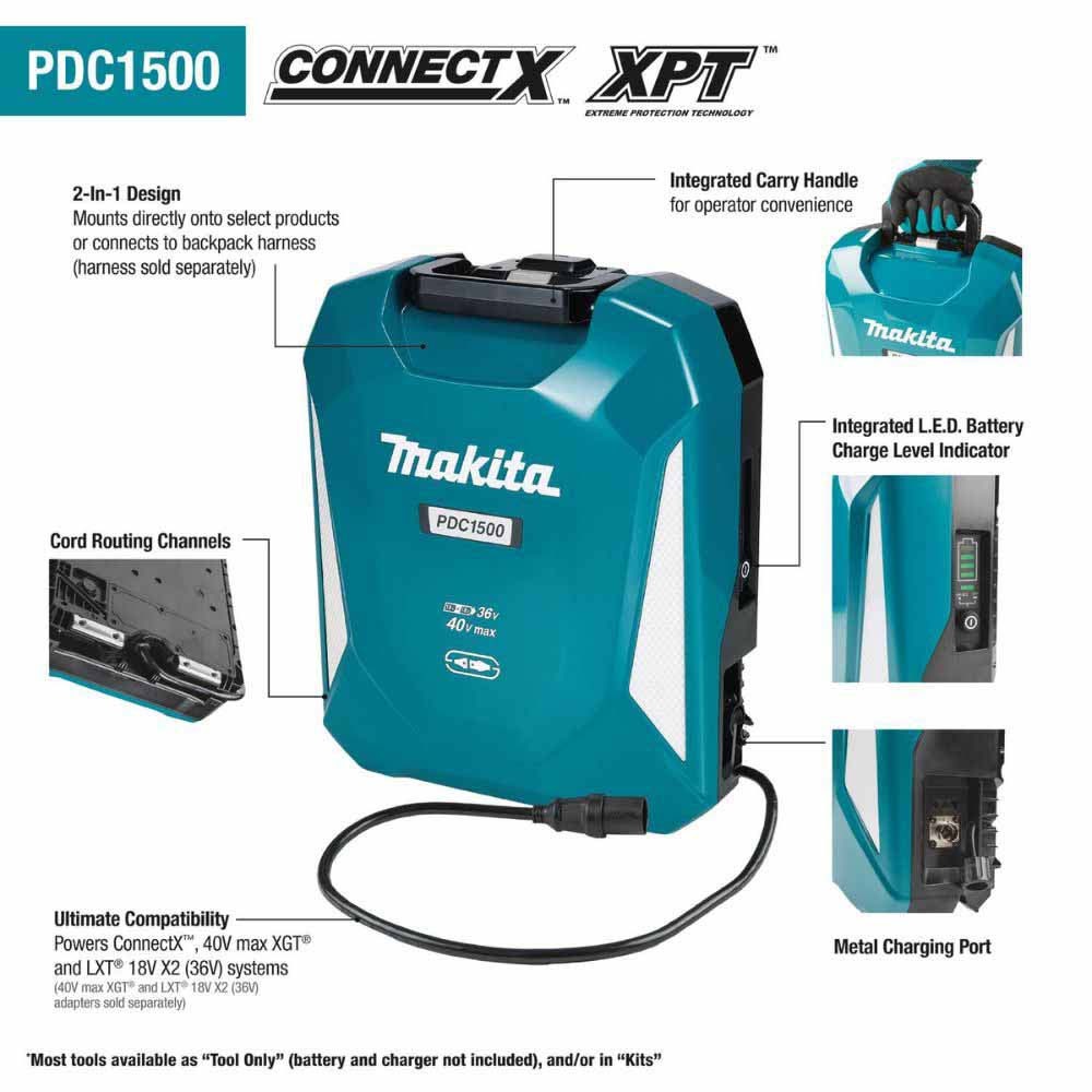 Makita PDC1500 40V max ConnectX 1,500Wh Portable Power Supply (Battery Only) - 2