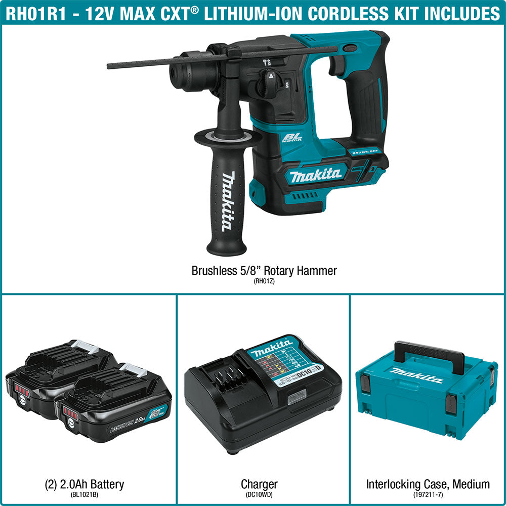 Makita RH01R1 12V max CXT 5/8" Rotary Hammer Kit (2.0Ah) - 3