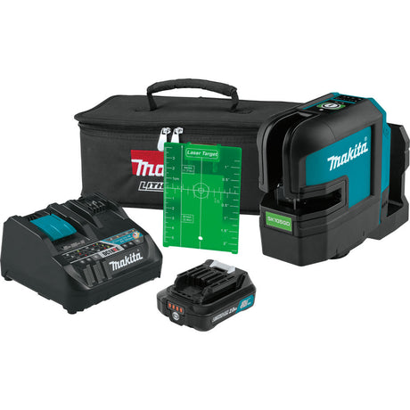 Makita SK105GDNAX 12V Max CXT Self-Leveling Cross-Line Green Beam Laser Kit