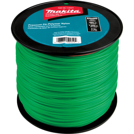 Makita T-03377 Round Trimmer Line, 0.080", Green, 1,200', 3 lbs.