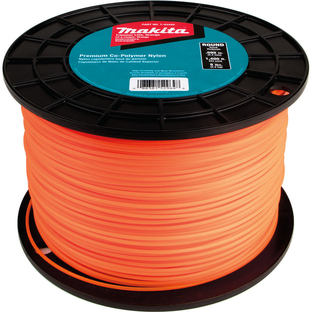 Makita T-03420 Round Trimmer Line, 0.095", Orange, 1,400', 5 lbs.