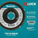 Makita T-03894-3 X-LOCK 4-1/2 Inch Type 29 Angled Flap Disc, 40 Grit for Metal and Stainless Steel (3 Pack) - 2
