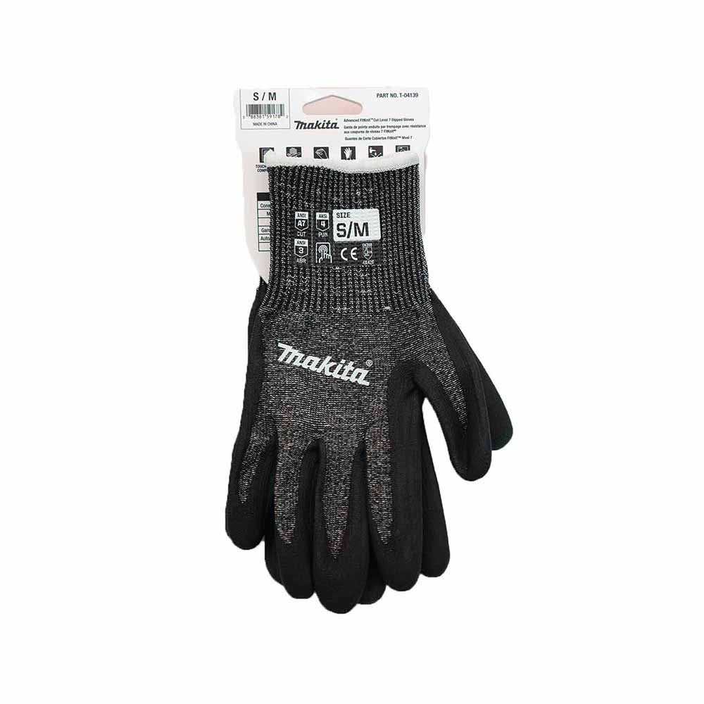 Makita T-04139 Advanced FitKnit Cut Level 7 Nitrile Coated Dipped Gloves (Small/Medium) - 8