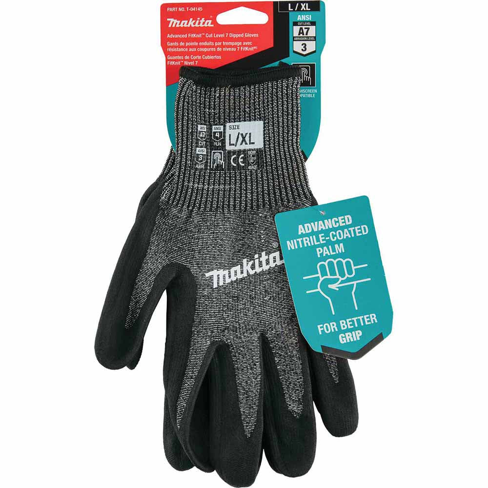 Makita T-04145 Advanced FitKnit Cut Level 7 Nitrile Coated Dipped Gloves (Large/X-Large) - 3