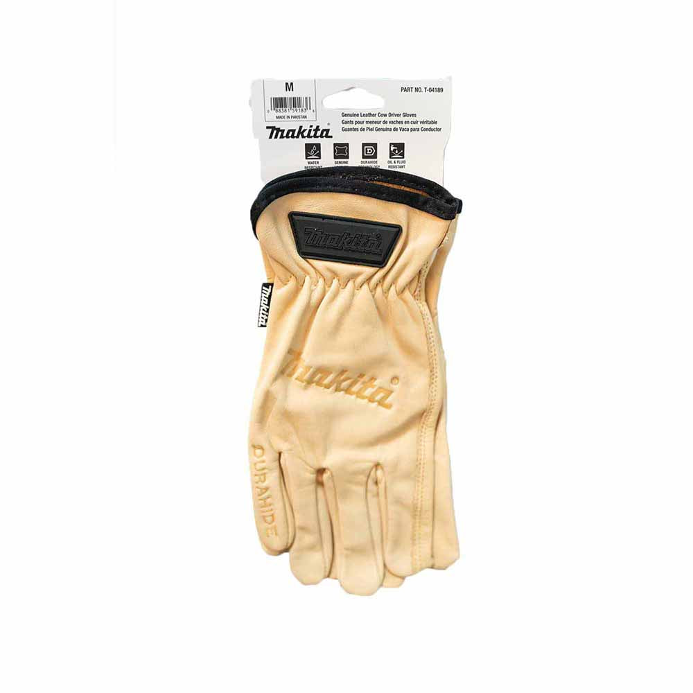 Makita T-04189 100% Genuine Leather Cow Driver Gloves (Medium) - 3