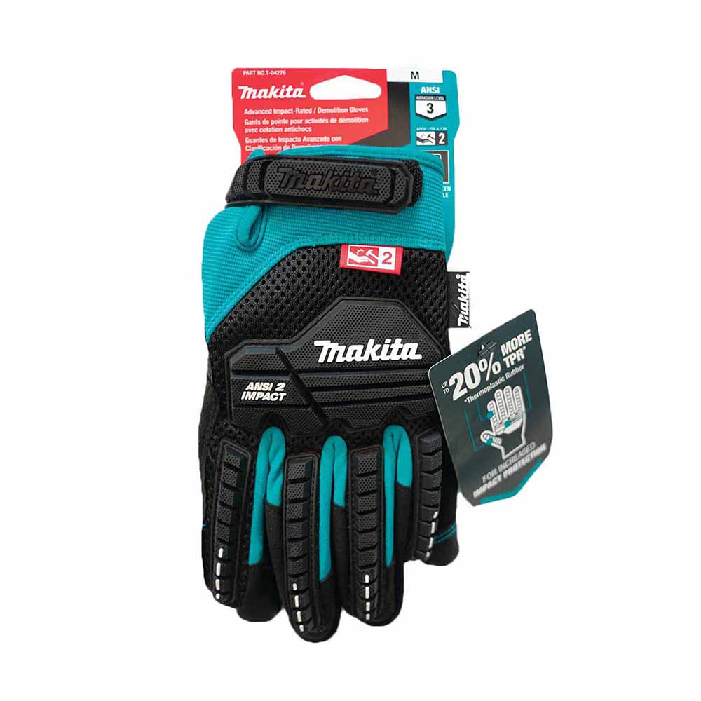 Makita T-04276 Advanced ANSI 2 Impact-Rated Demolition Gloves (Medium) - 2