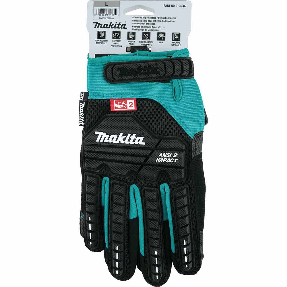 Makita T-04282 Advanced ANSI 2 Impact-Rated Demolition Gloves (Large) - 4