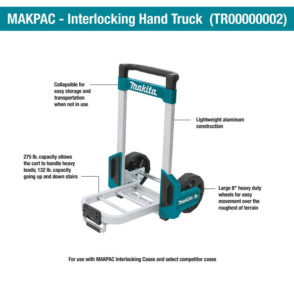 Makita TR00000002 MAKPAC Interlocking Case Hand Truck - 2