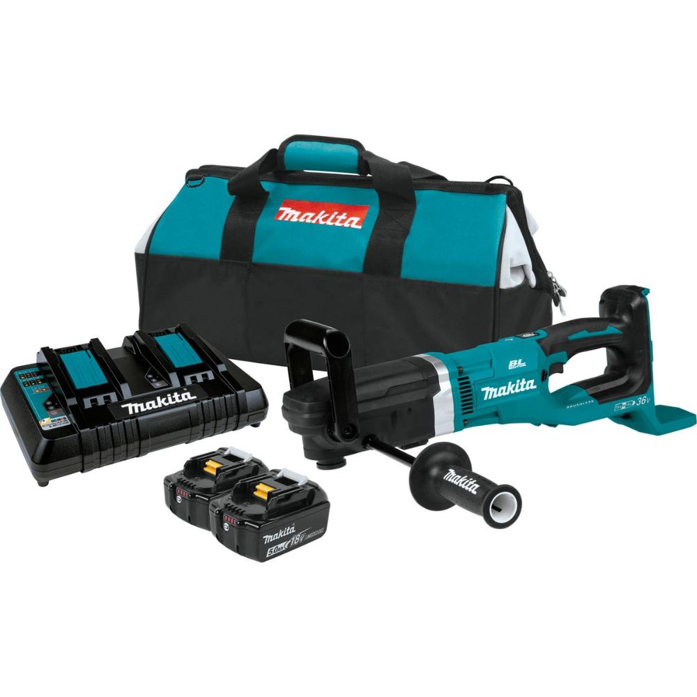Makita XAD04PT 36V (18V X2) LXT Brushless 7/16" Hex Right Angle Drill Kit (5.0Ah) - 10