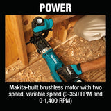 Makita XAD04PT 36V (18V X2) LXT Brushless 7/16" Hex Right Angle Drill Kit (5.0Ah) - 14