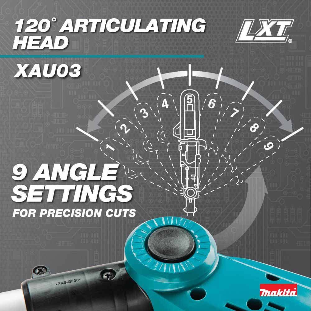 Makita XAU03Z 18V LXT Lithium-Ion Brushless Cordless 8" Extendable Articulating Pole Saw, Tool Only - 12